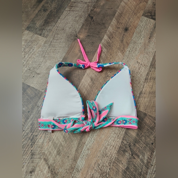 🤍Victoria's Secret Flower Multi Color Rhinestone Swimsuit Bikini Top Size Small - Picture 3 of 4